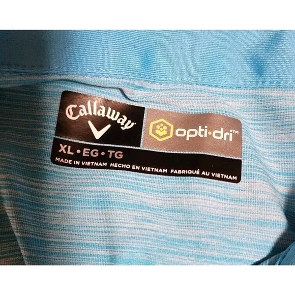 Callaway Mens Opti Dri Polo Shirt Size XL Blue Logo Pristine Condition - Picture 3 of 5
